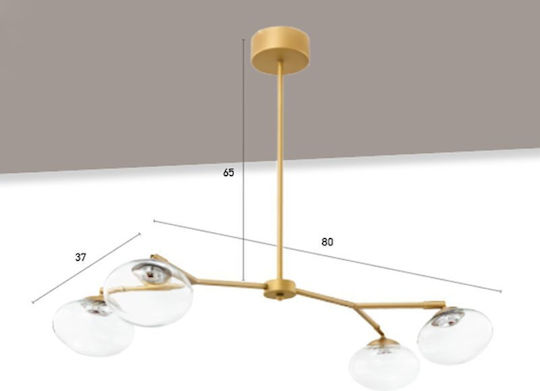 Luma Luma Gold LED Ceiling Light with Warm White Light 80x37x65cm