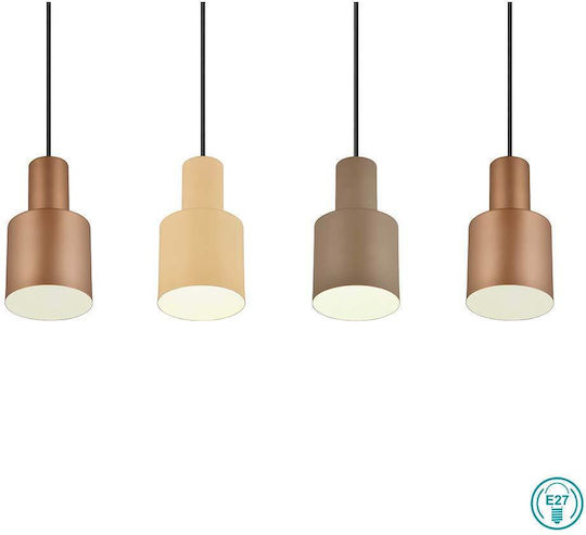 Trio Lighting Hängelampe Schwarz Schiene für 4 Lampen E27 87x12x150cm.