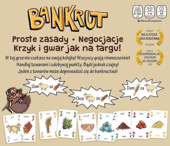 Επιτραπέζιο Παιχνίδι Bankrupt για 3-6 Παίκτες 8+ Ετών (PL) Nasza Ksiegarnia