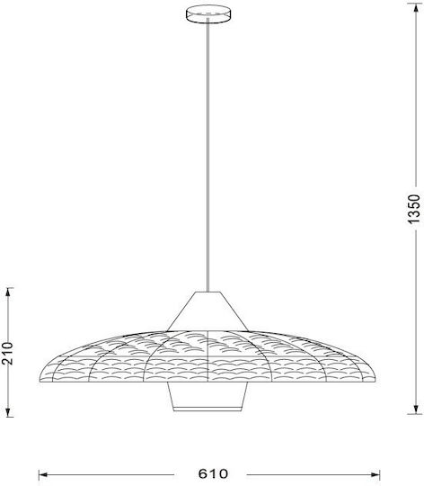 Sun Light Pendant Light Black 61x61x135cm