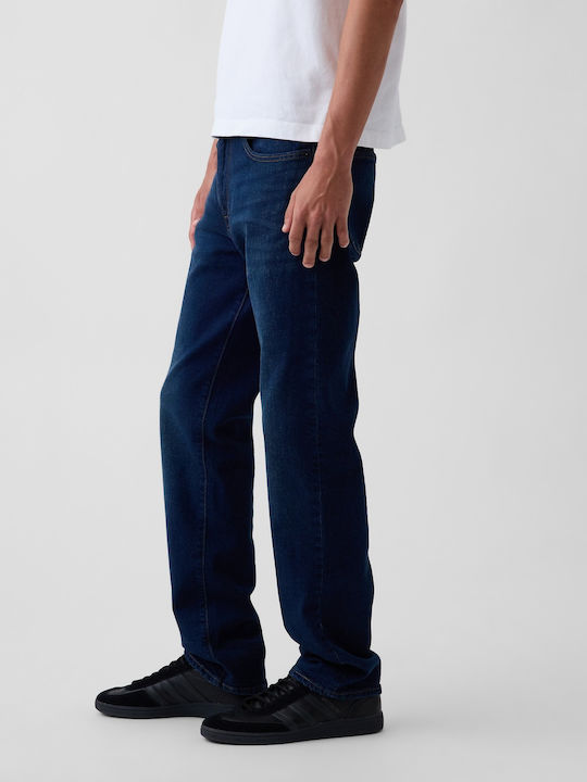 Men's Jeans Pants Slim Straight Fit Worn Dark