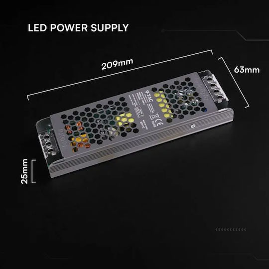 V-TAC Dimmable LED Power Supply IP20 Power 200W with Output Voltage 12V