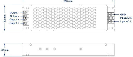 Cubalux Τροφοδοτικό LED IP20 Ισχύος 300W με Τάση Εξόδου 24V
