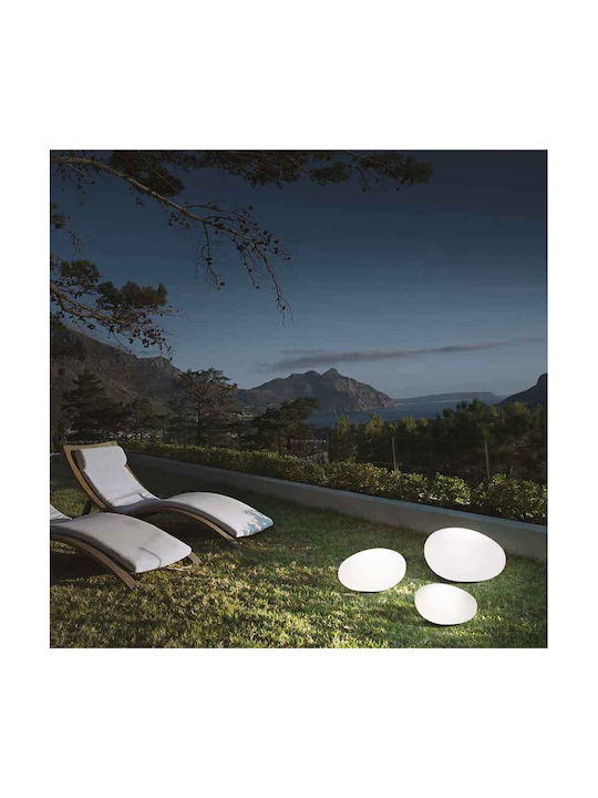 Ideal Lux Sasso Outdoor Floor Lamp Globe 15W IP44 for G9 Socket White