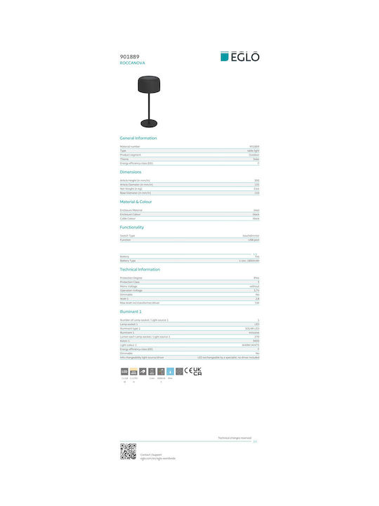 Eglo Außenstehlampe LED 2,8W