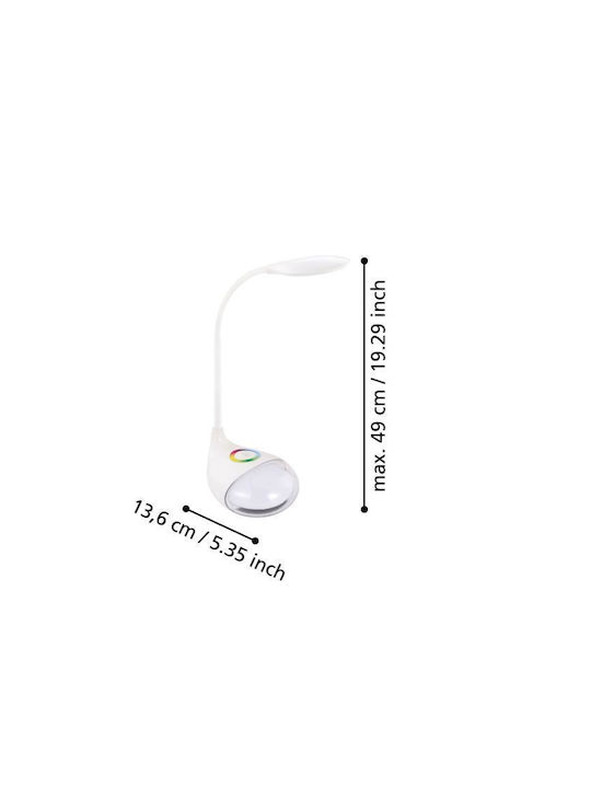 Eglo Cabado LED Office Lamp with Flexible Arm in White Color