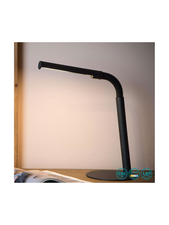 Lucide Lightning Gilly LED Office Lamp with Flexible Arm in Black Color