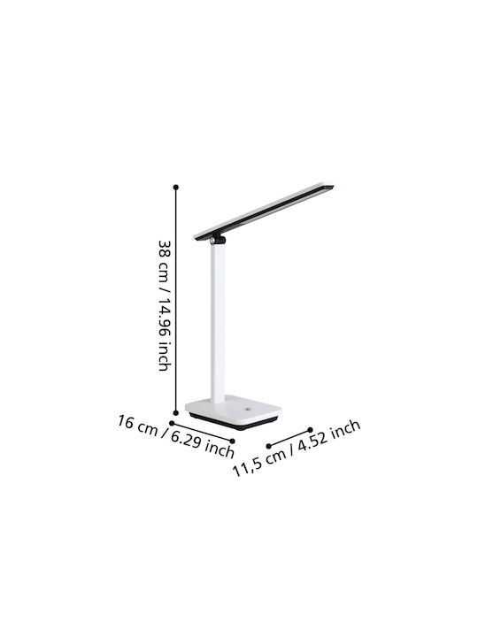 Eglo Rechargeable LED Office Lamp Foldable in White Color