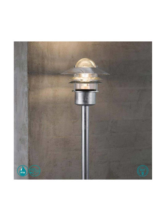 Nordlux Blokhus Outdoor Floor Lamp Small Post 15W IP54 for E27 Socket Silver