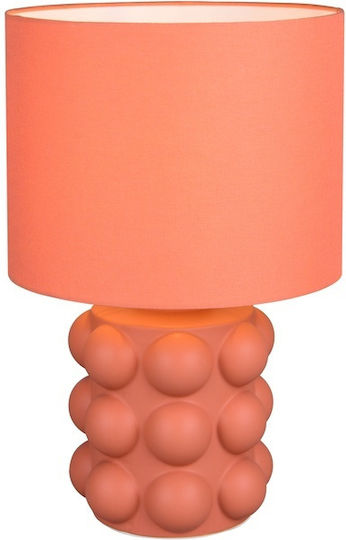 Trio Lighting Πορτατίφ για Ντουί E27 με Πορτοκαλί Καπέλο και Βάση