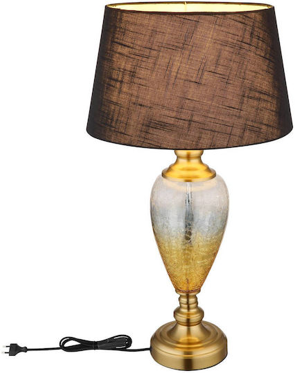 Globo Lighting Metal Table Lamp for Socket E27 with Transparent Shade and Base