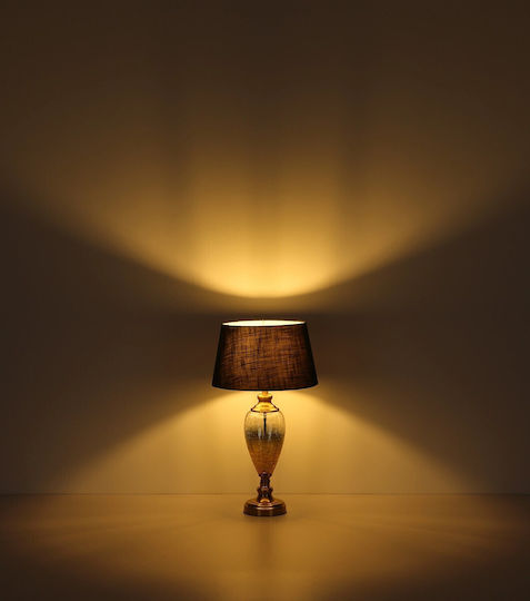 Globo Lighting Metal Table Lamp for Socket E27 with Transparent Shade and Base