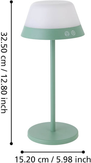 Eglo Table Lamp with Green Shade and Base