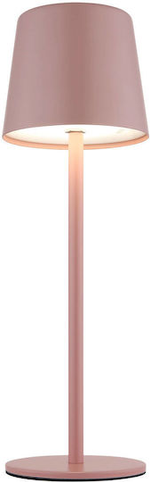 Globo Lighting Μεταλλικό Πορτατίφ LED με Ροζ Καπέλο και Βάση