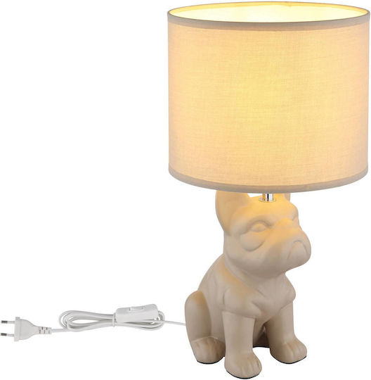 Globo Lighting Tischlampe für Nachttisch E27 mit Beigem Hut und Basis