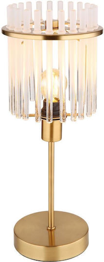 Globo Lighting Metal Table Lamp for Socket E14 with Transparent Shade and Gold Base