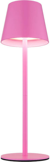 Globo Lighting Metal Table Lamp Led with Pink Shade and Base