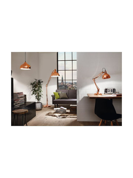Eglo Borgillio Office Lamp with Foldable Arm for Socket E27 in Copper Color