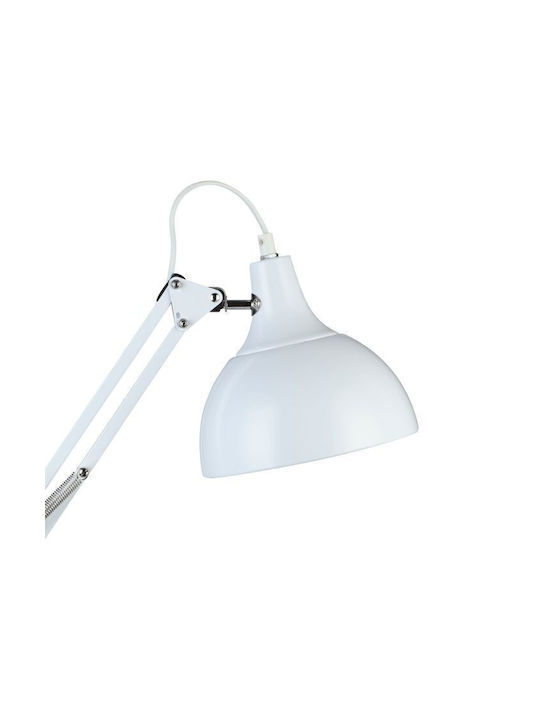 Eglo Borgillio Office Lamp with Foldable Arm for Socket E27 in White Color