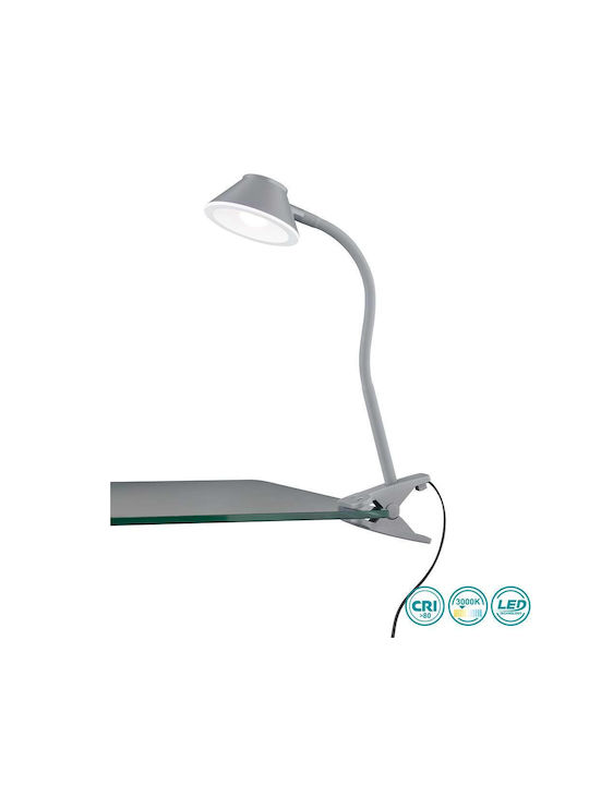 Trio Lighting LED Office Lamp with Flexible Arm in Gray Color