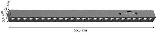 Inlight Commercial Linear LED Ceiling Light 25W Warm to Cool White L55.5xD2.4xH2.6cm