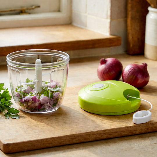 Cheffinger Multifunction Manual Chopper Stainless Steel Blades 900 Ml Bowl Green