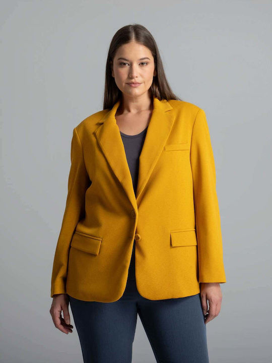Mat Fashion Дамско Сако Жълто 0039.4517.НЕТТО-тъмно Жълто