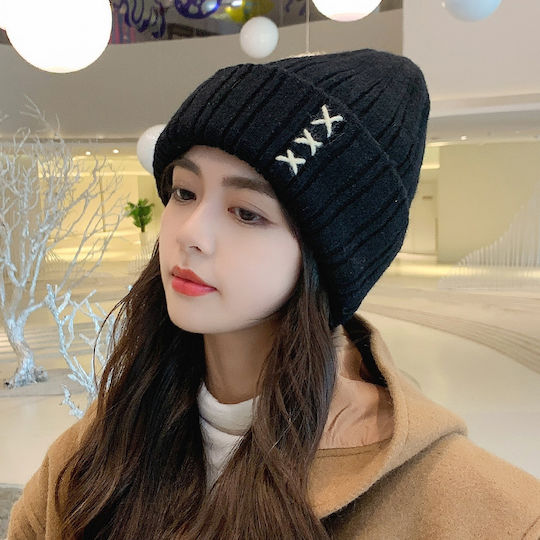 Beanie Unisex Strickmütze in Schwarz