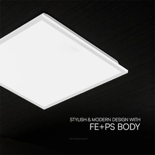 V-TAC Square Recessed LED Panel 40W with Cool White Light 6500K 60x60cm
