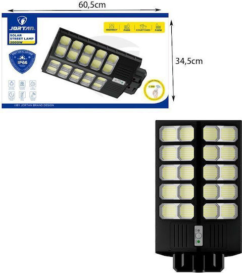 Led Αδιάβροχο Ηλιακό Φωτιστικό Δρόμου 1600W με Αισθητήρα Κίνησης, Φωτοκύτταρο και Τηλεχειριστήριο IP66