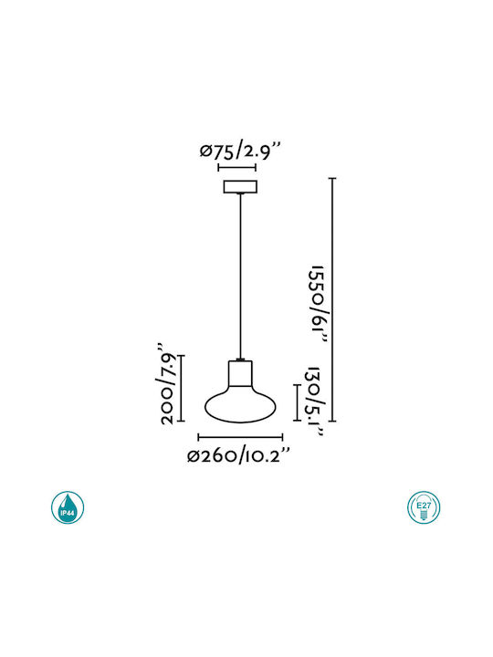 Faro Barcelona Blubs Hängende Deckenleuchte für den Außenbereich in Gray Farbe 74427C-03