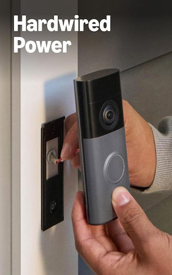 Ring Wired Video Doorbell Wi-Fi Compatible with Alexa Gray