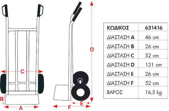 Unimac Transport Trolley Express for Weight Load up to 300kg Silver