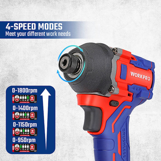 WorkPro WP390106 Отвертка На Батерия Безчетков 20V 1x2Ah