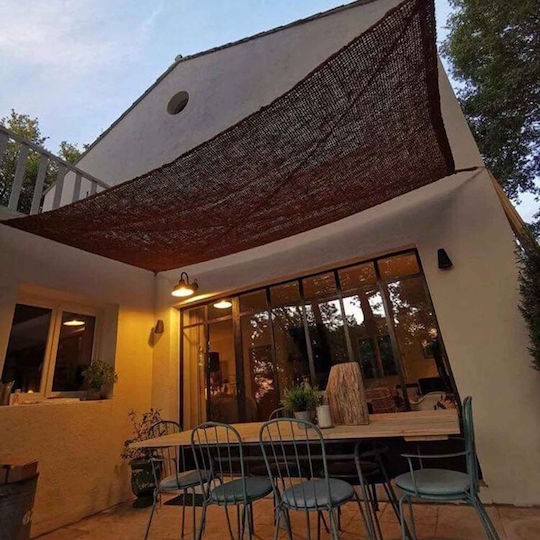 Showood Ορθογώνιο Πανί Σκίασης Καφέ με Κρίκους 3x2m