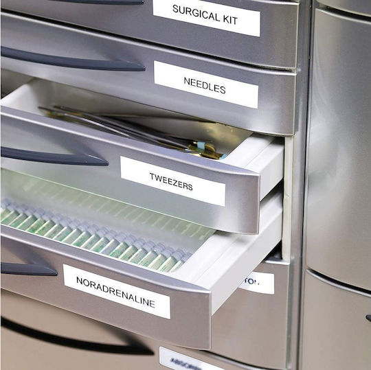 Dymo D1 43613 Label Maker Tape 1m x 6mm in White Colour 5 Pieces Compatible with Dymo D1