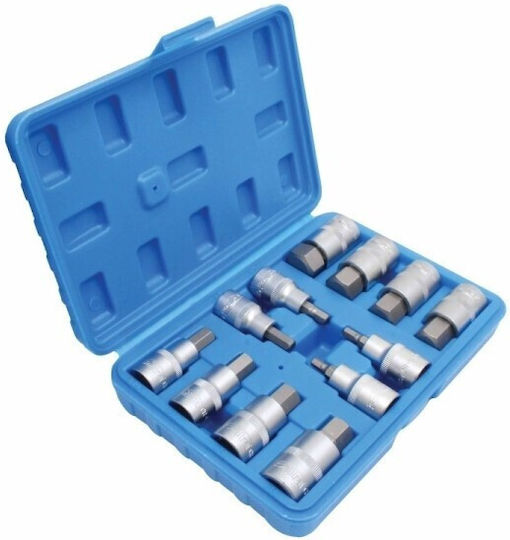 Nüsse Sechskant mit Vierkant-Antrieb HEX, 1/2" Set 12Stück