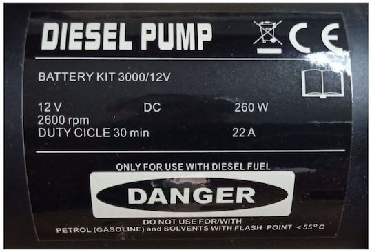 Nova Αντλία Μετάγγισης με Ιπποδύναμη 0.3hp 12V