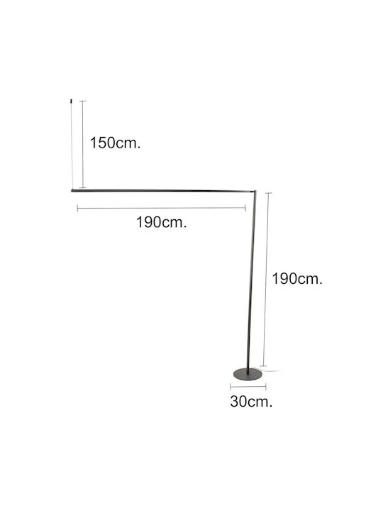 LED Stehlampe mit Warm zu kühlem Weiß Licht 3000lm Schwarz
