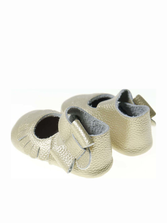 Kids Ballerinas with Hoop & Loop Closure Gold