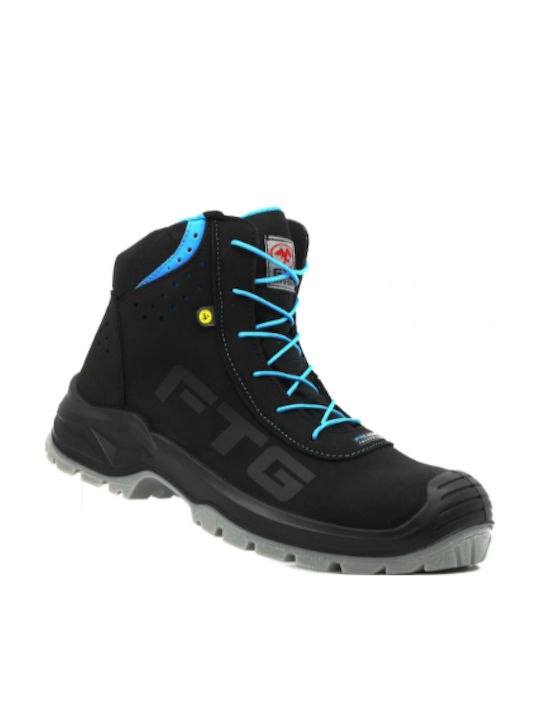 FTG-Safety Waterproof Safety Boot Black S3 with ESD, FO, SR Certification
