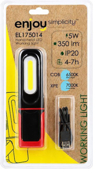 Elvhx Battery Workshop Light IP20 with Brightness up to 350lm