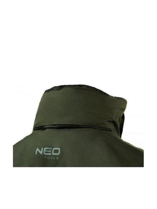 Neo Tools Μπουφάν Εργασίας με Κουκούλα Χακί