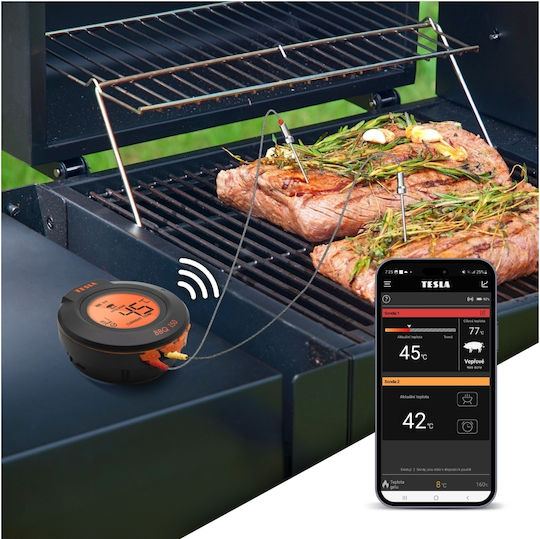 Tesla Kabelloses Digitales Lebensmittelthermometer Backofen mit Sonde