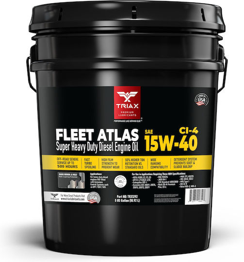 Triax Ulei De Motor Triax Fleet Atlas 15W-40 CI-4 Camioane Și Utilaje 18.92 L
