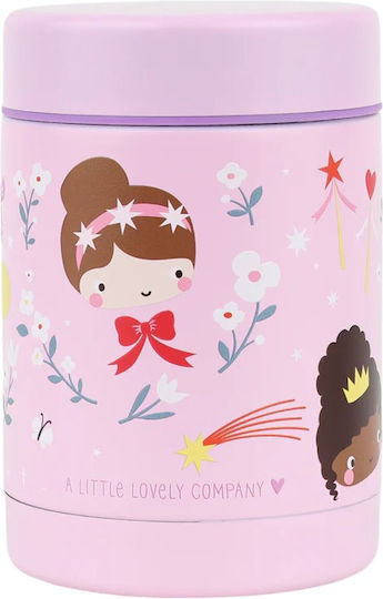 A Little Lovely Company Stainless Steel Kids' Dinner Set 0.3lt Lilac 12 x 8 x 8cm