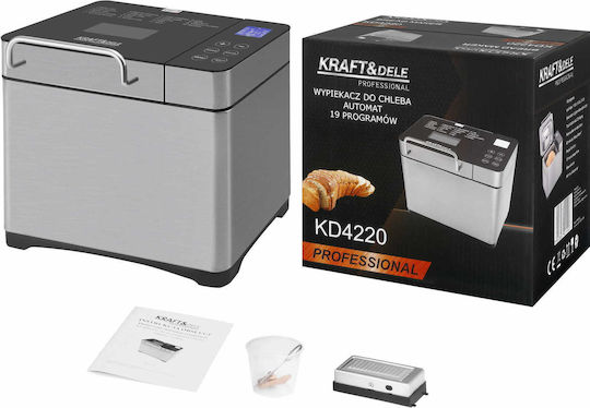 Kraft & Dele Brotbackautomat 800W Kapazität 500g mit 19 Programmen