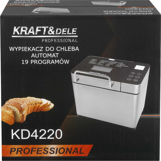 Kraft & Dele Brotbackautomat 800W Kapazität 500g mit 19 Programmen