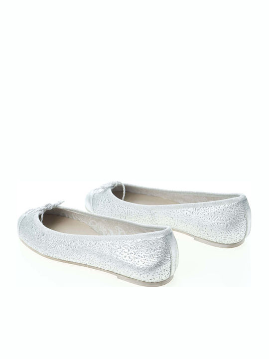Kids Pumps & Ballerinas with Hoop & Loop Closure Silver