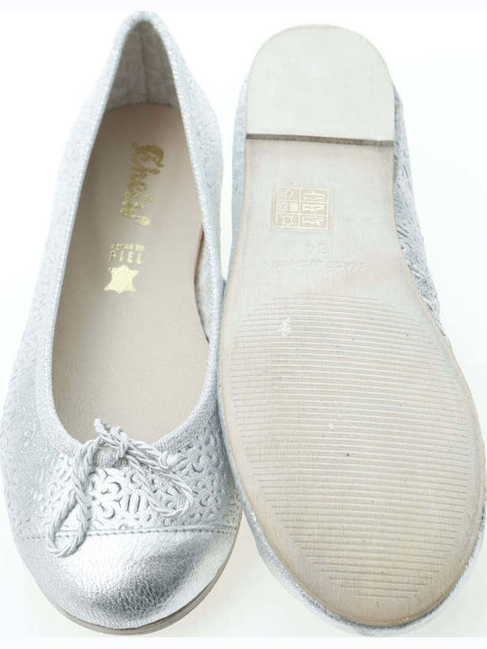 Kids Pumps & Ballerinas with Hoop & Loop Closure Silver